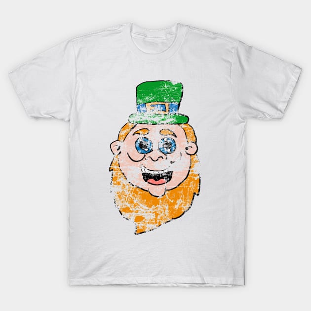 Grunge Distress Happy Leprechaun T-Shirt by Eric03091978